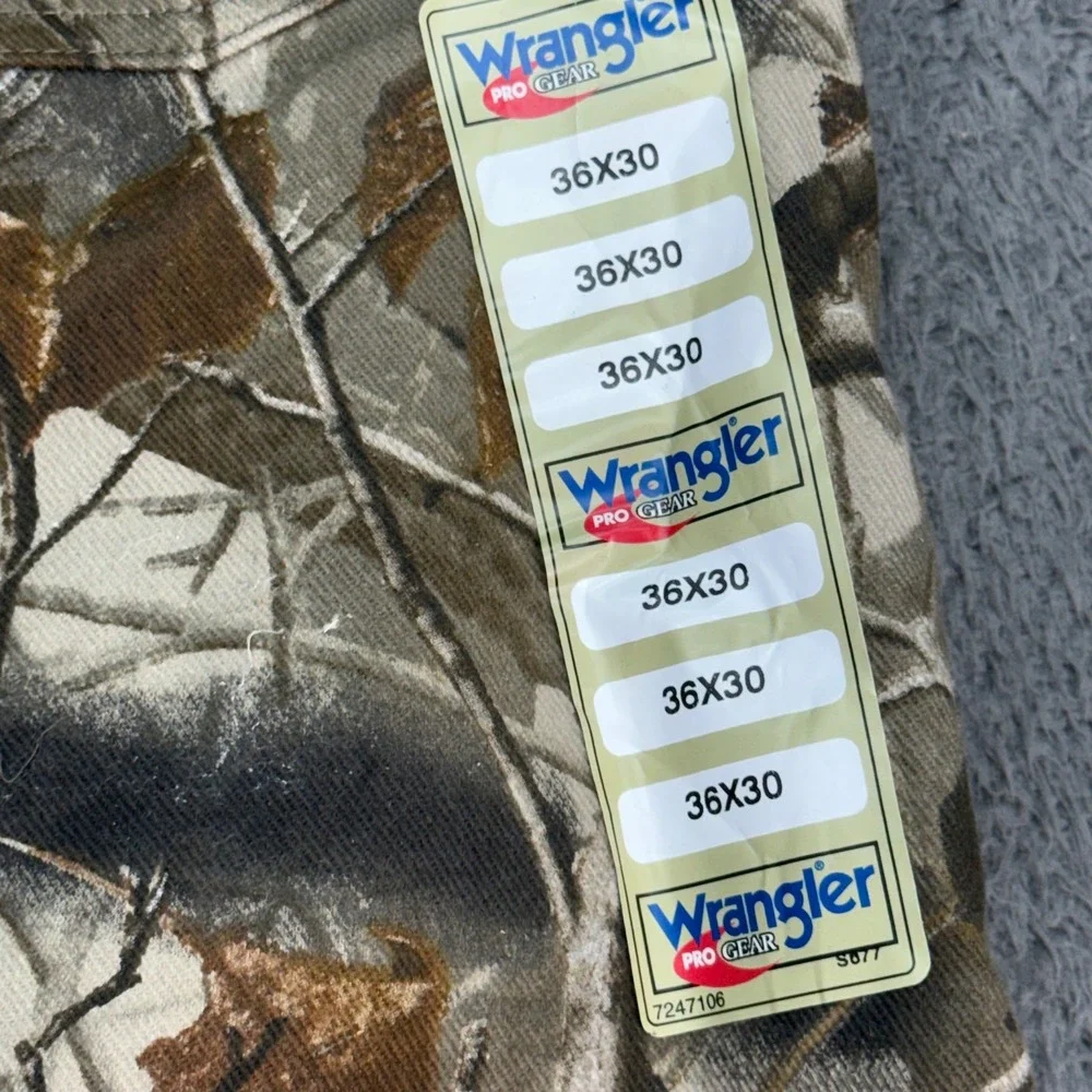 Wrangler Upland Pants Mens 36x30 Camo Cordura Brush Guard Hunting Relaxed Fit